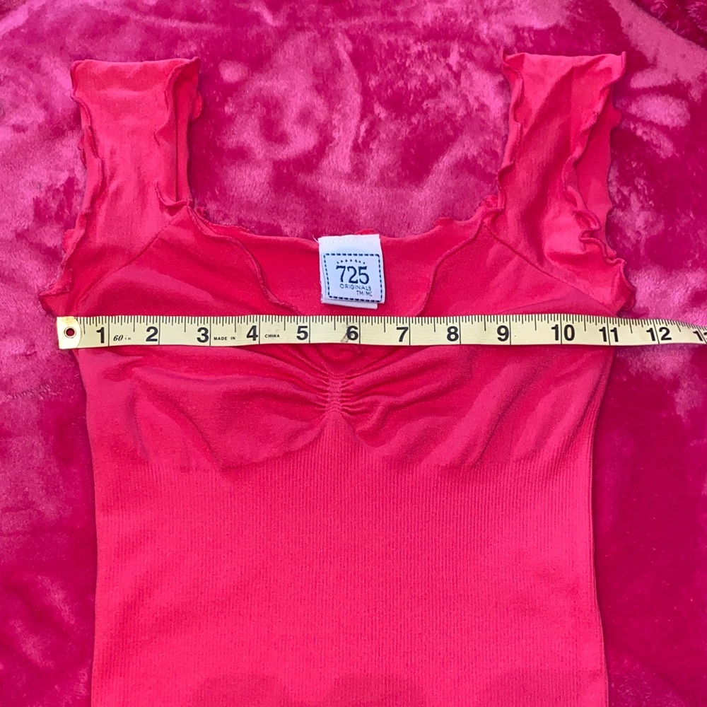 Coral Ruffled Women's Tank Top - Picture 7 of 13